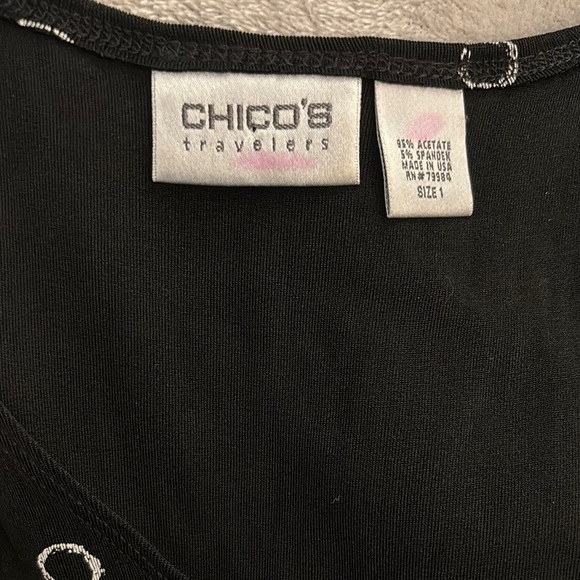 Chico's Black Dress with White Circle Pattern - Picture 2 of 3